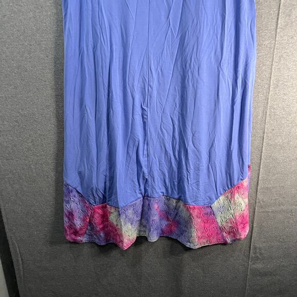 LOGO by Lori Goldstein Dress with Tie-Dye Hem Gemstone Blue Petite Small - Picture 10 of 11